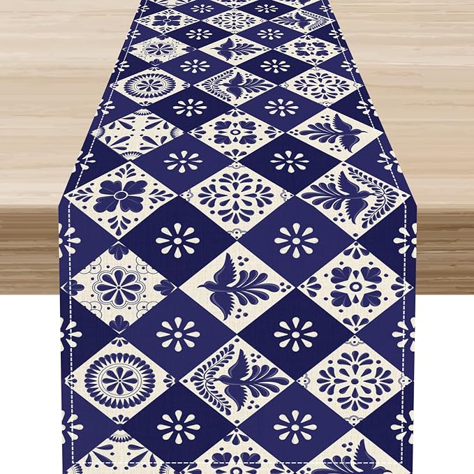 Floral Birds Mexican Table Runner by Unknown