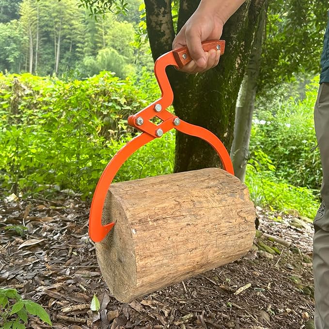 Skidding Tongs, 12 In 2-Claw Iron with Wood Handle