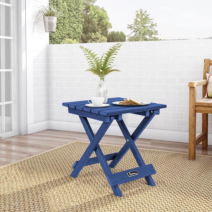 FUNBERRY Outdoor Folding Adirondack Side Table, Portable No Assembly Patio End - Image 2