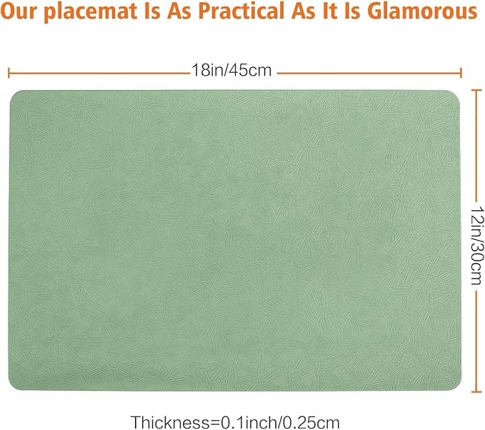 Vinyl Placemats Set of 6 Heat Resistant Easy Clean Non-Slip Place Mats - Image 6