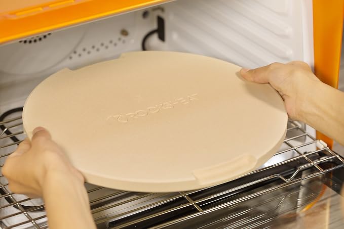 Pizza Stone 12.6in Round Baking & Grilling Stone, BBQ and Grill. Innovative - Image 5