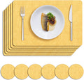MOSAYT Faux Leather Placemats Set of 6, Heat Resistant Wipeable Washable Vinyl by MOSAYT