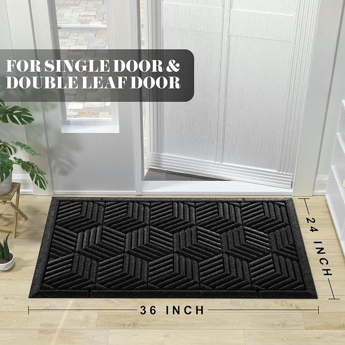Yimobra Extra Large Door Mat 36x24, All-Season Waterproof Outdoor Mats - Image 2