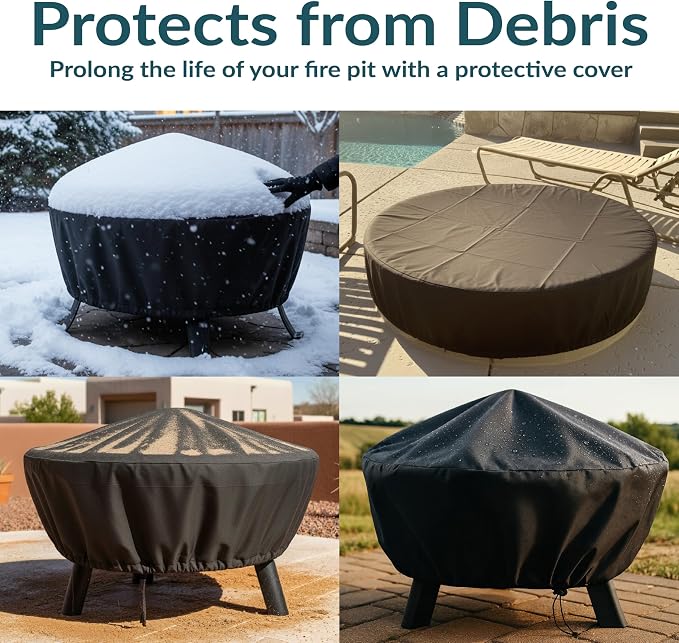 Sunnydaze Round Outdoor Fire Pit Cover - Image 3