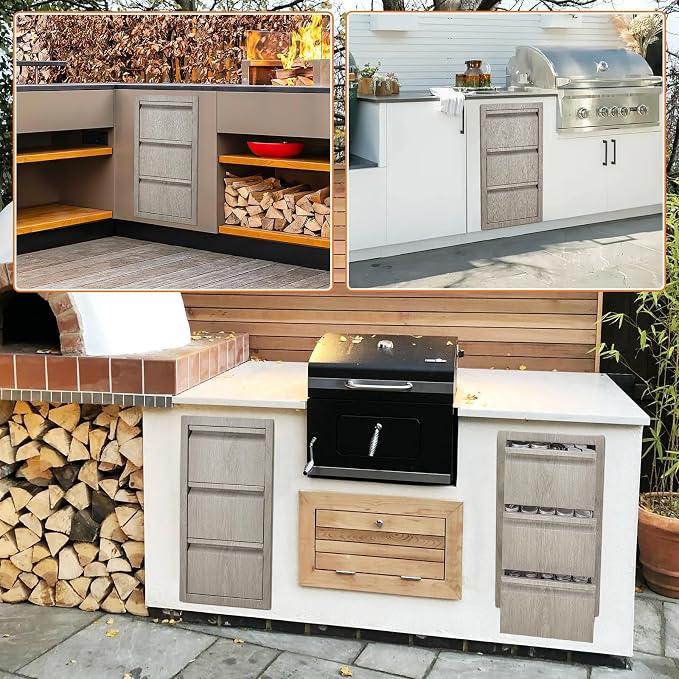 Stainless Steel Outdoor Kitchen Triple Drawers 14.7" W x 18.5" D x 24.5" H - Image 7