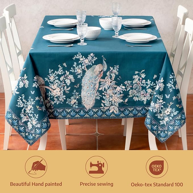 Maison d' Hermine Premium Table Cloth Square Table 100% Combed Cotton 70 x 70 - Image 2