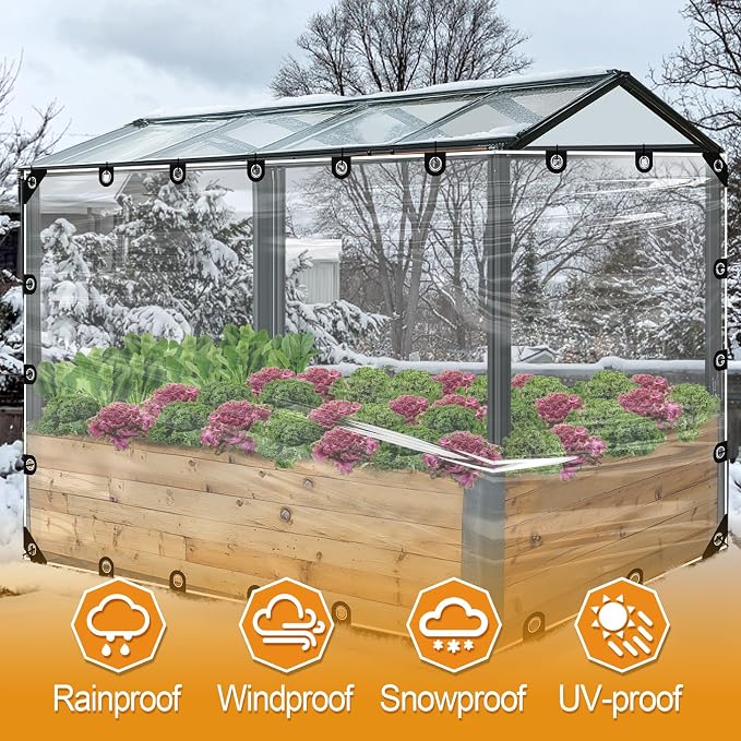 6.6x13ft Anti-Tear Clear Tarp Waterproof - Image 5
