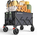 Wagons Carts Foldable, Collapsible Foldable Wagon 330lbs Capacity, 180L Large by Raynesys