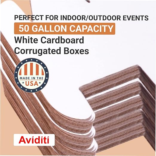 Box USA 50 Gallon 18" L x 18" W x 36" H 10-Pack Cardboard Trash Cans and - Image 3