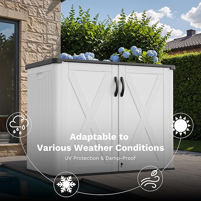 Greesum Outdoor Storage Cabinet, 25 Cu.Ft Deck Box Without Shelves, Waterproof - Image 6