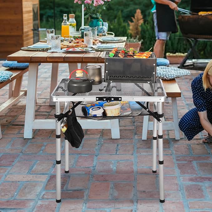 RedSwing Folding Grill Table, Lightweight Height Adjustable Aluminum Table - Image 2