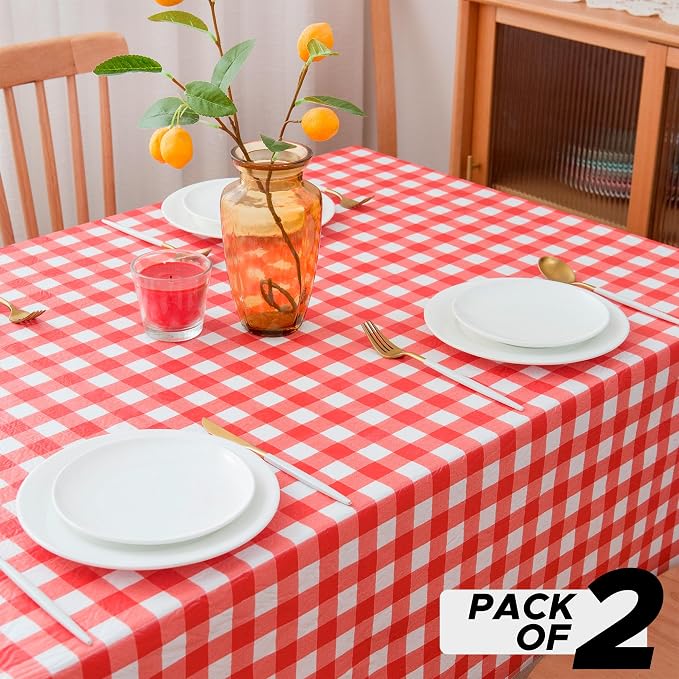 Nasitos 2 Pack Vinyl Table Cloth Flannel Backed 60x102 Inch-Rectangle - Image 4