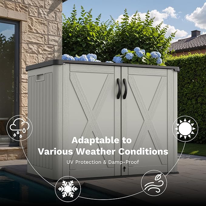 Greesum Outdoor Storage Cabinet, 25 Cu.Ft Deck Box Without Shelves, Waterproof - Image 6