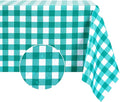 Romanstile Rectangle Vinyl Tablecloth, 100% Waterproof Buffalo Gingham Plastic by Romanstile