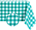 Romanstile Rectangle Vinyl Tablecloth, 100% Waterproof Buffalo Gingham Plastic by Romanstile