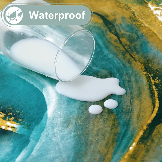 misaya Round Waterproof Vinyl Table Cloth, Wipeable Tablecloth - Image 2