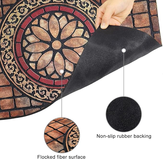 CHICHIC Rectangle Entrance Door Mat Large 24 x 36 Inch High Traffic Area Entry - Image 4
