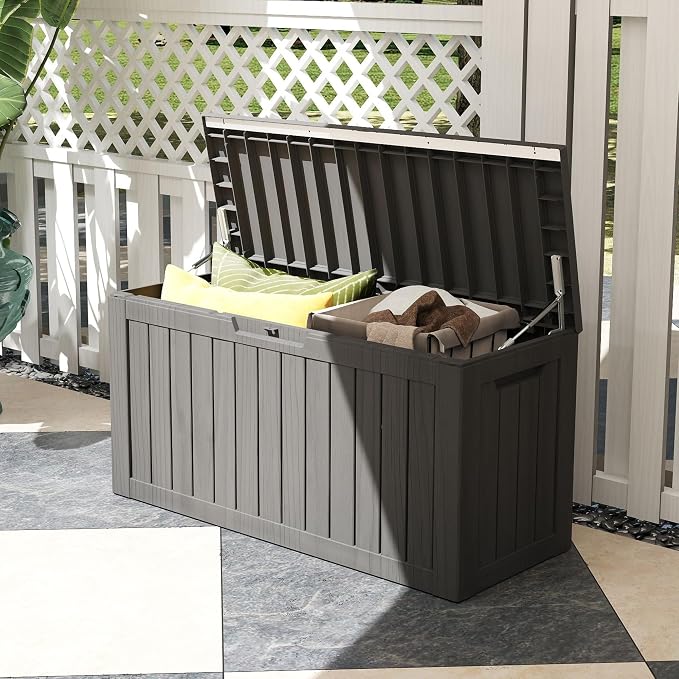 80 Gallon Outdoor Storage Box Waterproof, Resin Deck Boxes - Image 4