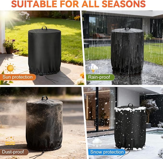 Fire 360 side Fire Pit Cover for Nlnja 24 Inch Round Pits Oxfford 600D PVC - Image 7