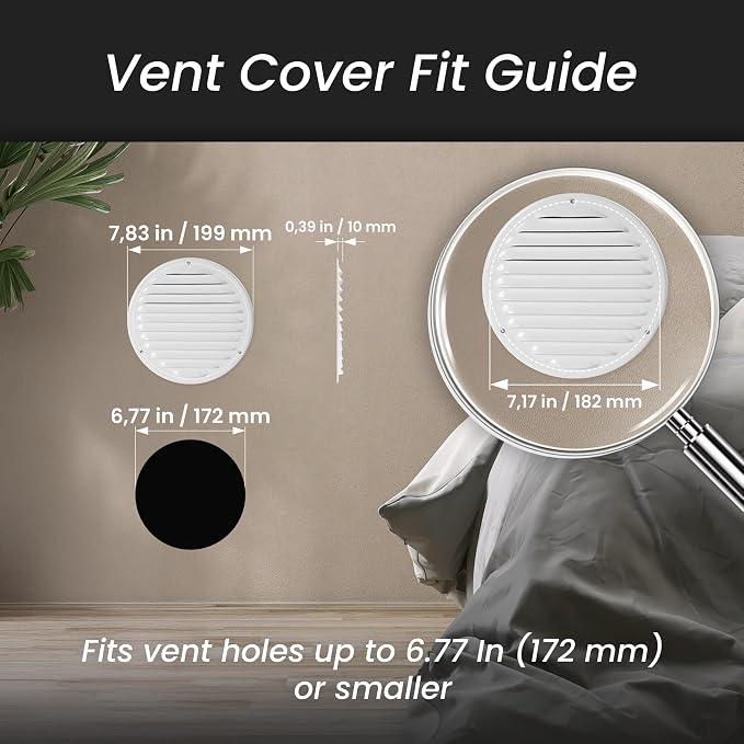 Repa Market 6 Inch Air Vent Covers/White Galvanized Steel Return Air Grille/AC - Image 2