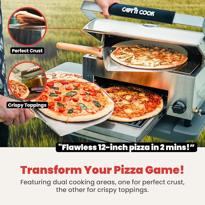 CAPT'N COOK OvenPlus Pizza Oven Outdoor Gas Pizza Oven, Portable Propane Pizza - Image 3