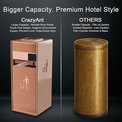Commercial Trash Can - 42L Heavy Duty Stainless Steel Garbage Bin - Image 4