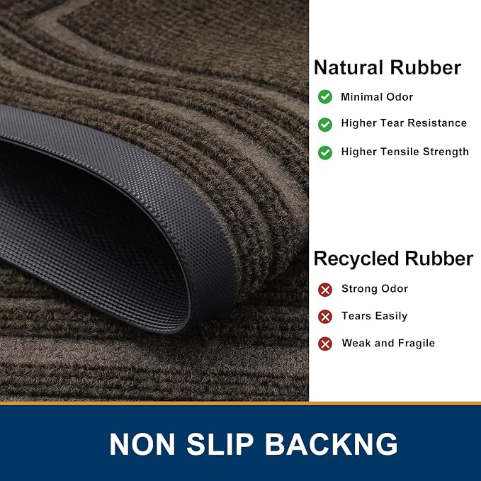 Buganda Front Door Mat Indoor Outdoor Entrance, Non-Slip Natural Rubber Doormats - Image 5