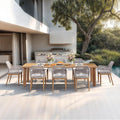 PURPLE LEAF 9 Pieces Patio Dining Set Aluminum Modern Rectangular Table and by PURPLELEAF
