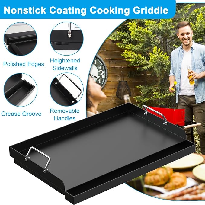 25" x 16.5" Nonstick Carbon Steel Griddle - Image 3