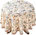 Linen 67 Inch Round Tablecloth, Wrinkle Resistant French Pink Tablecloth Print by bilingaier