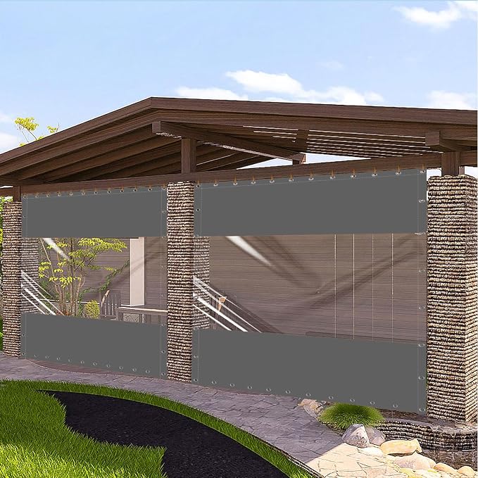 20 Oz Outdoor Vinyl Curtain, Outdoor Clear Panel Curtain, Weather Resistant - Image 2