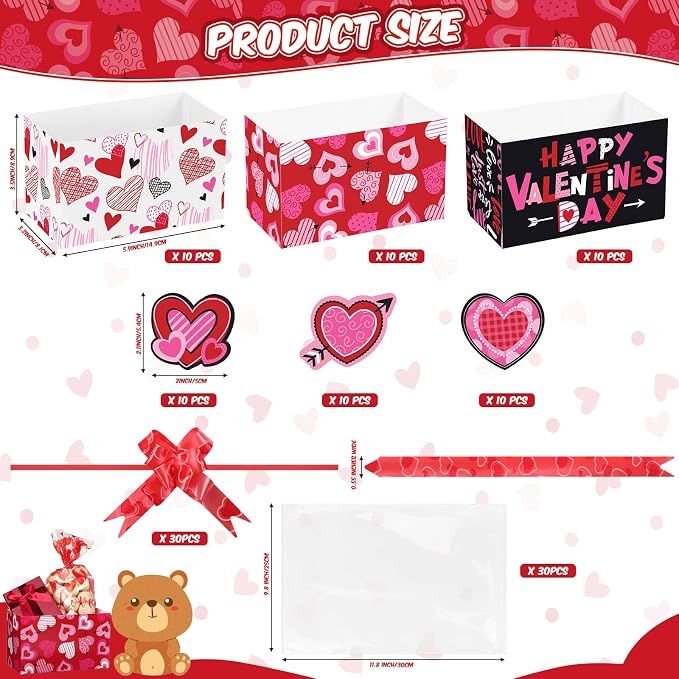 Tatuo 120 Pcs Valentines Day Baskets Gifts Empty Set Includes Valentines Empty - Image 2