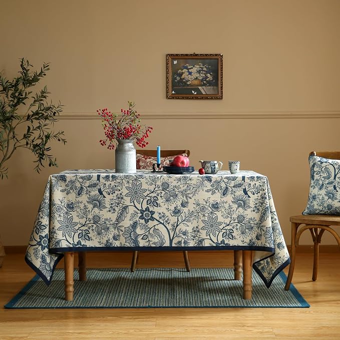ISAENNE Designer French Linen Tablecloth Rectangular, Durable Home Decor - Image 2