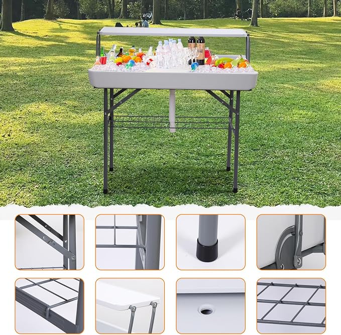 Nice C 4 ft Folding Ice Cooler Table, Party Cooler, Grazing Table, Tables - Image 4
