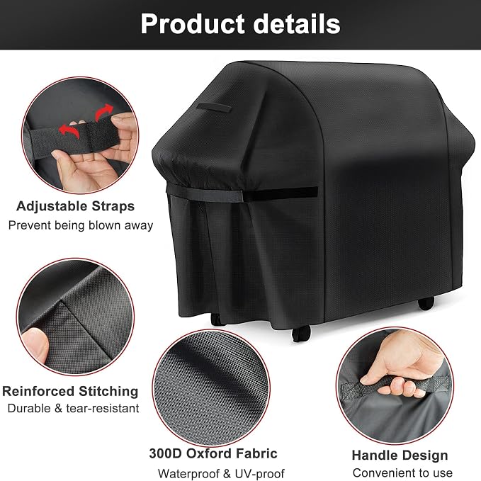 LBTING Grill Cover, 75-inch Heavy Duty 300D Oxford Waterproof Windproof UV - Image 3