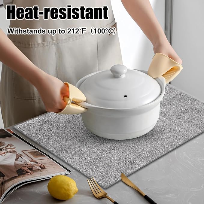 Homaxy Faux Leather Heat Resistant Placemats - Image 2