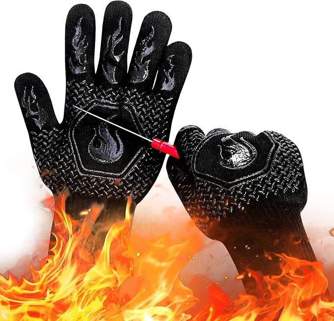 BBQ Fireproof Gloves, Grill Cut-Resistant 1472°F Heat Resistant Gloves by DKHDBD