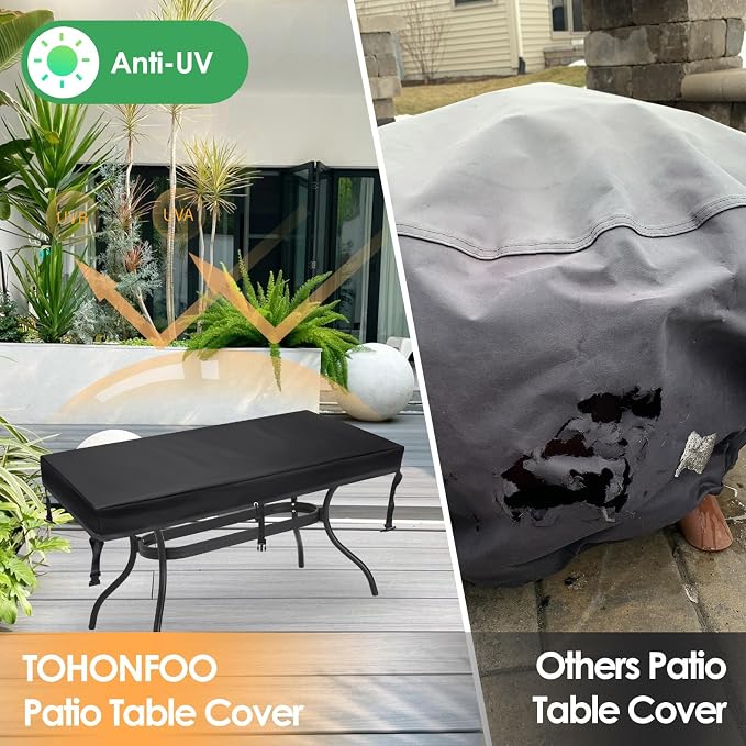 TOHONFOO Rectangular Patio Table Cover - Image 5