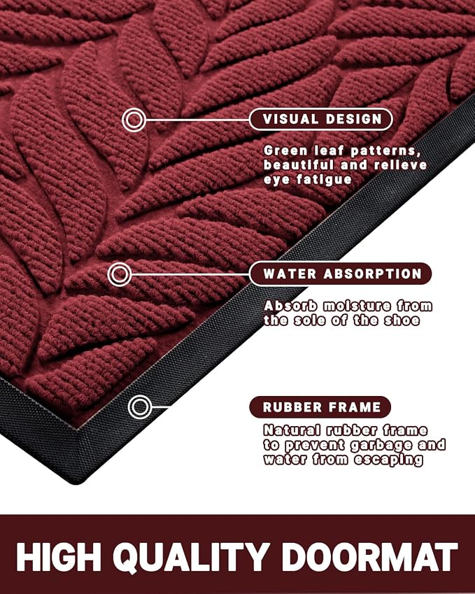 Yimobra Front Door Mat Outdoor Indoor, 29.5x17 All-Season Waterproof Door Mat - Image 4
