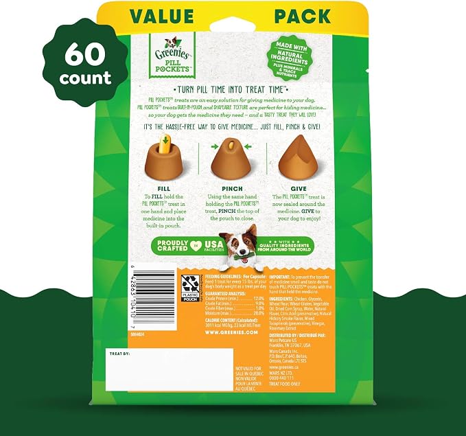 Greenies Pill Pockets for Dogs, Large Size Soft Dog Treats, Chicken Flavor 15.8 - Image 2