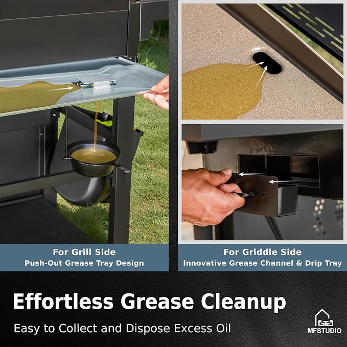 MFSTUDIO 5 Burner Gas Grill Griddle Combo - Image 7