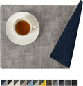 Romanstile Reversible Vinyl Placemats Set of 6, Faux Leather 100% Waterproof by Romanstile
