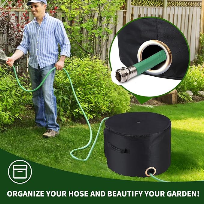 Garden Water Hose Holder Storage Bag Pot，Water Hose Hider，Holds 150 ft Hose - Image 7