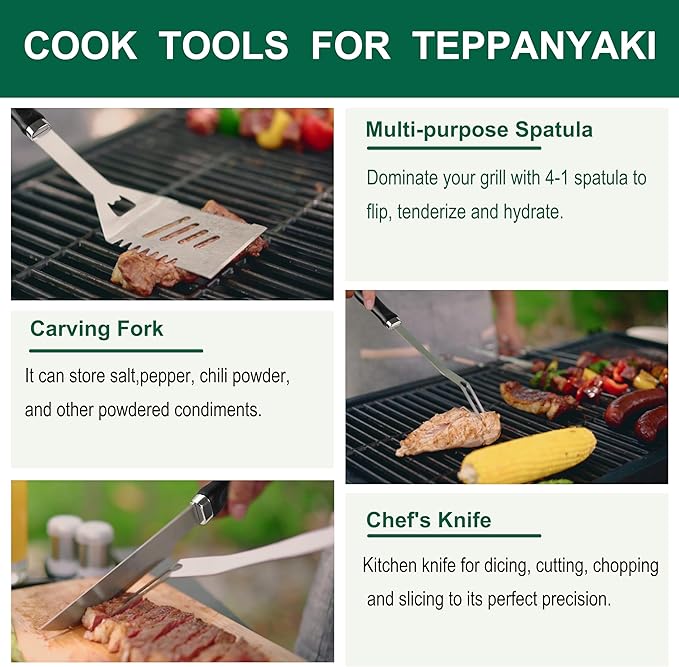 Barbecue Tool Sets: 46-Piece Griddle Kit with Stainless Steel Basting Dome
