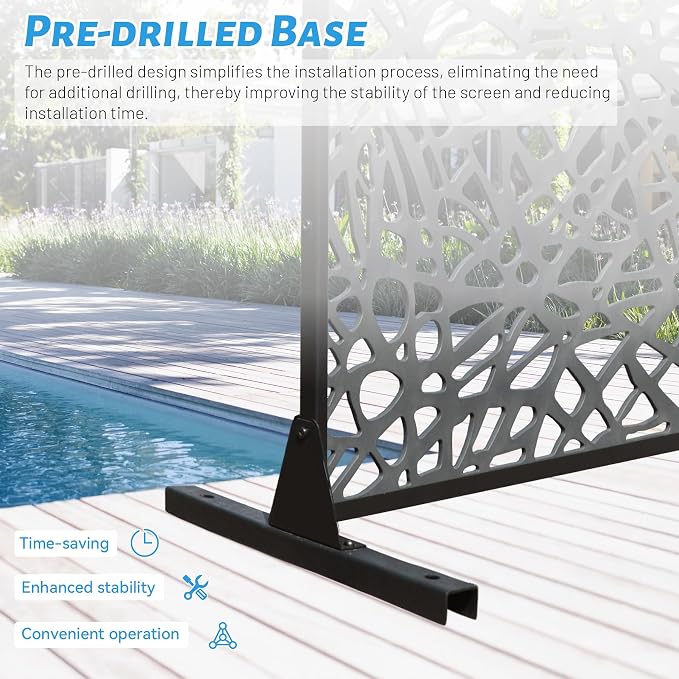 Domi Outdoor Living Privacy Screen, Freestanding, Plastic Mesh, Galvanized - Image 6