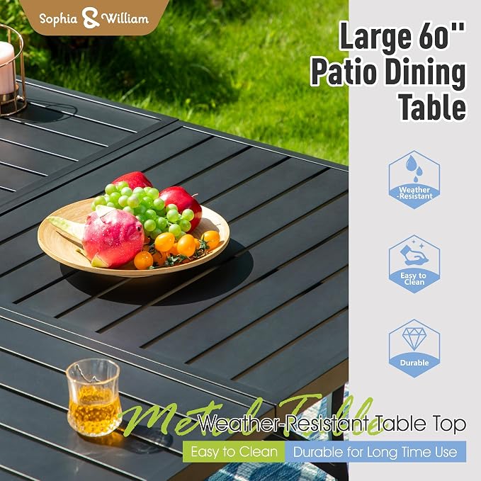 Sophia & William Outdoor Dining Set Patio Dining Sets Patio Table and Chairs - Image 6