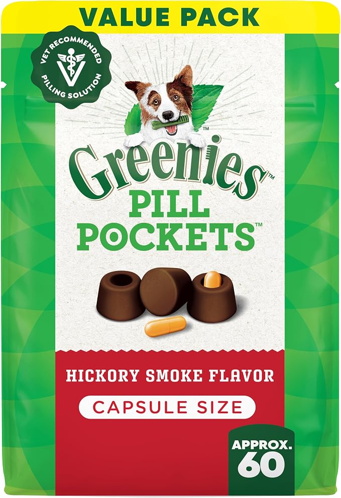 Greenies Pill Pockets for Dogs, Large Size Soft Dog Treats, Hickory Smoke Flavor by GREENIES