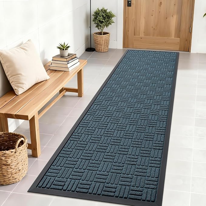 OLANLY Front Door Mat Outside Entrance 71x23, Heavy Duty Sturdy Natural Rubber by OLANLY