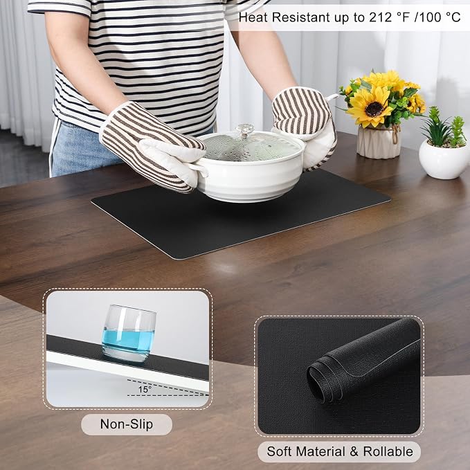 Myir JUN Placemats Dual Sided, Faux Leather Place Mats Set of 8 Indoor Placemats - Image 5
