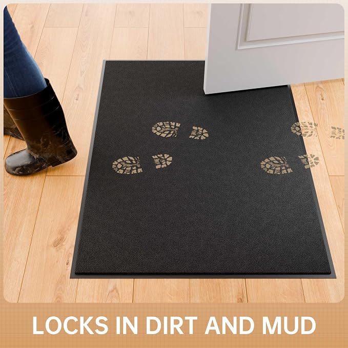 Sturdy Front Door Mat, Non-Slip Waterproof Doormat Inside Entrance, Washable - Image 3